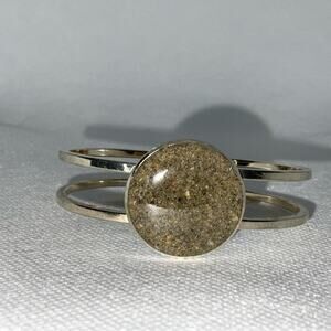 DUNE JEWELRY MARINA SILVER SAND BRACELET HINGED CUFF